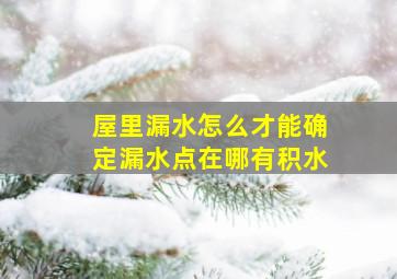 屋里漏水怎么才能确定漏水点在哪有积水