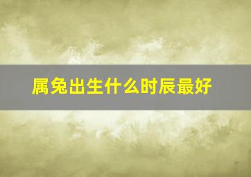 属兔出生什么时辰最好