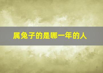 属兔子的是哪一年的人