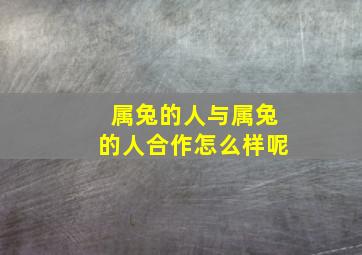 属兔的人与属兔的人合作怎么样呢