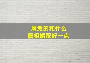 属兔的和什么属相婚配好一点