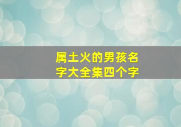 属土火的男孩名字大全集四个字