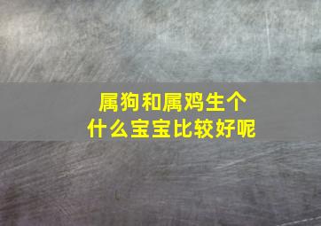 属狗和属鸡生个什么宝宝比较好呢