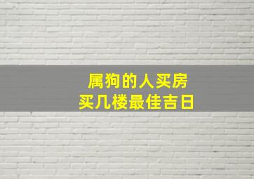 属狗的人买房买几楼最佳吉日