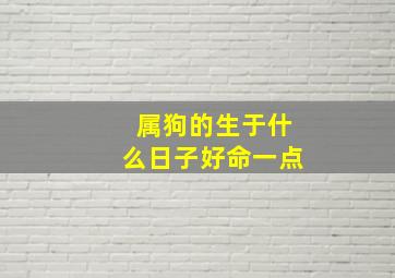 属狗的生于什么日子好命一点