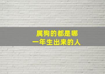 属狗的都是哪一年生出来的人