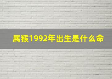 属猴1992年出生是什么命