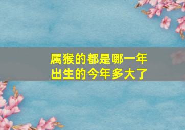 属猴的都是哪一年出生的今年多大了