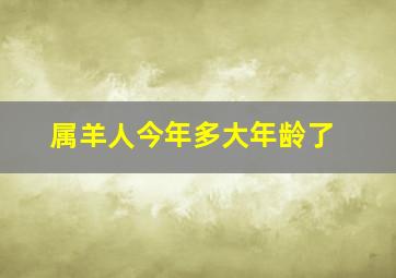 属羊人今年多大年龄了