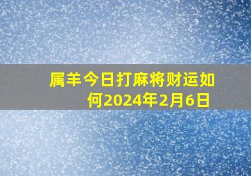 属羊今日打麻将财运如何2024年2月6日