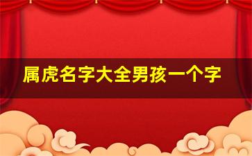 属虎名字大全男孩一个字