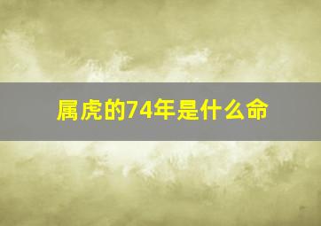 属虎的74年是什么命