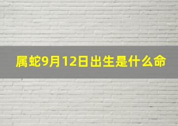 属蛇9月12日出生是什么命