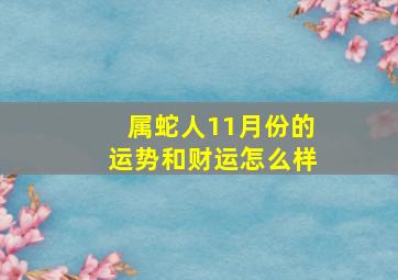 属蛇人11月份的运势和财运怎么样