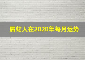 属蛇人在2020年每月运势