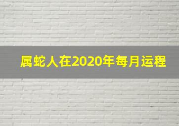 属蛇人在2020年每月运程