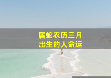 属蛇农历三月出生的人命运