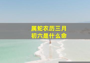 属蛇农历三月初六是什么命