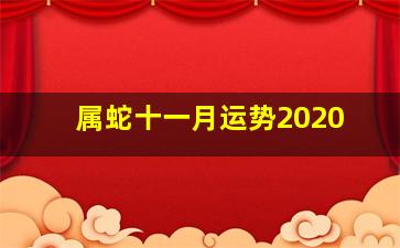 属蛇十一月运势2020