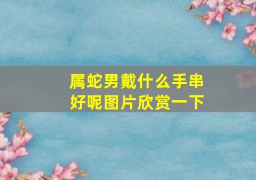 属蛇男戴什么手串好呢图片欣赏一下