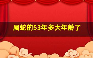 属蛇的53年多大年龄了