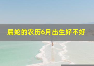 属蛇的农历6月出生好不好