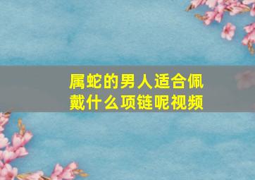 属蛇的男人适合佩戴什么项链呢视频