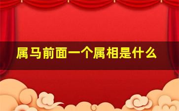 属马前面一个属相是什么