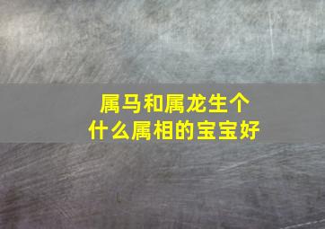 属马和属龙生个什么属相的宝宝好