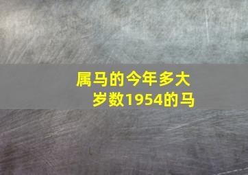 属马的今年多大岁数1954的马