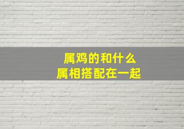 属鸡的和什么属相搭配在一起