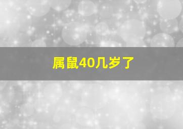 属鼠40几岁了