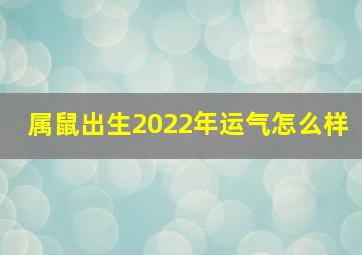 属鼠出生2022年运气怎么样