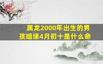 属龙2000年出生的男孩姻缘4月初十是什么命