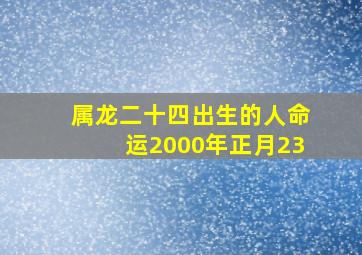 属龙二十四出生的人命运2000年正月23