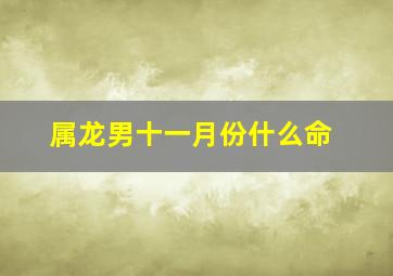 属龙男十一月份什么命