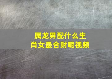 属龙男配什么生肖女最合财呢视频