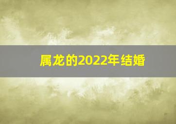 属龙的2022年结婚