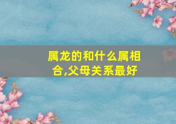 属龙的和什么属相合,父母关系最好