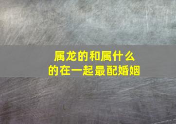 属龙的和属什么的在一起最配婚姻