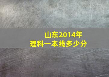 山东2014年理科一本线多少分