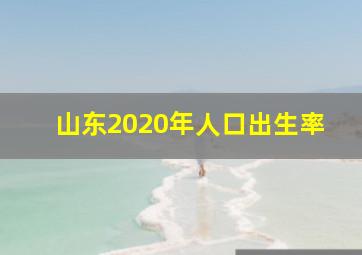 山东2020年人口出生率