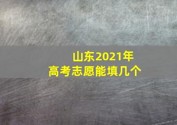 山东2021年高考志愿能填几个