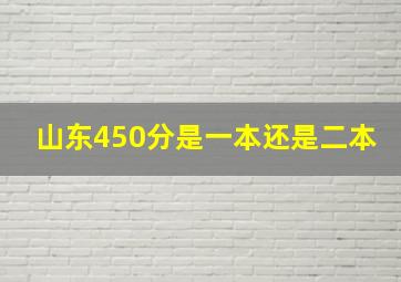 山东450分是一本还是二本