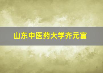 山东中医药大学齐元富