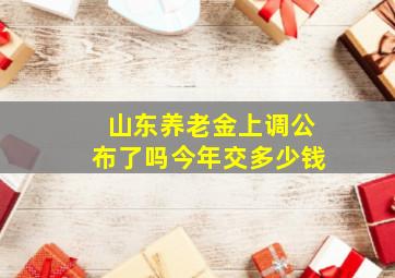 山东养老金上调公布了吗今年交多少钱