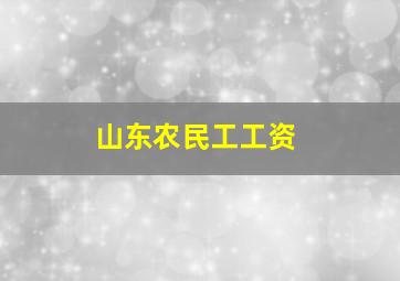 山东农民工工资