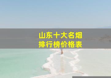 山东十大名烟排行榜价格表