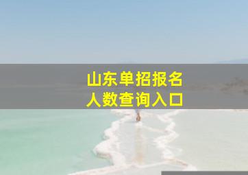 山东单招报名人数查询入口