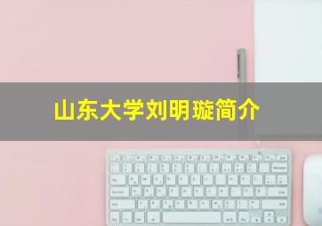 山东大学刘明璇简介